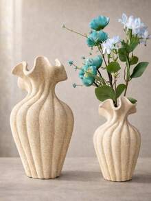 1个法式复古风格花瓶，仿石纹理装饰花瓶，适用于客厅/餐桌家居装饰 - 彩色 - 查看 4