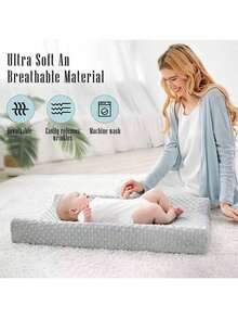 1pc Baby Massage Table Washable Cover, Soft Bubble Changing Pad Cover, Removable Diaper Changing Station Pad Cover - Multicolor - View 5