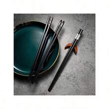 Heat-Resistant Alloy Chopsticks - Glass Fiber Polymer Material, Durable & Unbreakable For Home, Hotel & Restaurant Use - màu đen - Xem 5