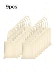 2/4/6/8/10/12/14/20个装空白可重复使用手提袋，适用于DIY手工、促销、购物、广告、绘画、礼品、活动、婚礼等多种场合。这些手提袋可用作购物袋、沙滩包、DIY绘画袋、礼品袋、背包以及日常使用。它们是礼品促销、赠品和贸易展览的理想选择。表面可进行丝网印刷、刺绣或烫印。 - 米色 - 查看 19