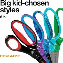 Softgrip 6 Inch Big Scissors Ages 8 - 11, Scissors School Or Crafting, Turquoise - Purple Ombre - Ombre - View 6