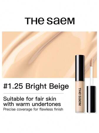the SAEM 1.25g Bright Beige Concealer Pen, Brightens Face, Covers Spots, Dark Circles, Acne Marks, Powerful Coverage