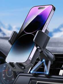 Shock-Proof Rotatable Multi-Function Car Phone Holder, Universal Type Non-Blocking Air Vent Mount - Black - View 7