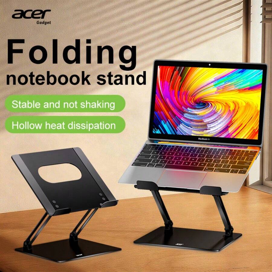Acer 【宏碁官方正品】AMS022 笔记本电脑支架，金属电脑支架，高度可调，符合人体工学，可折叠便携，硅胶防滑，结构稳固，高效散热 - 黑色 - 查看 1