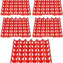 Egg Flats, bandeja de almacenamiento de huevos reutilizable de 30 celdas 5PCS para Hennery for Farm(rojo) - rojo - Ver 8
