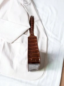 Fashionable Minimalist One Shoulder Underarm Baguette Bag For Daily Use - Brown - View 4