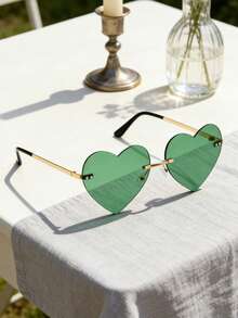 1副时尚心形无框眼镜（女士款） - 彩色 - 查看 8