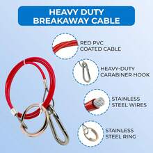 1米不锈钢可拆卸安全绳，经久耐用，适用于拖车、房车、马车、船舶、工厂连接等，带防爆环 - A - 查看 5