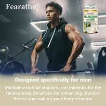 Men's Multivitamin Capsules - Contains Vitamins A, C, D, E And Minerals - Supports Energy, Bone, Immune, And Mood Health - 120 Capsules - 1 chai - Xem 6