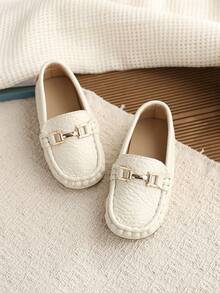 1 Pair Spring New Fashion Versatile Stitched Children Flat Shoes - Beige - View 3