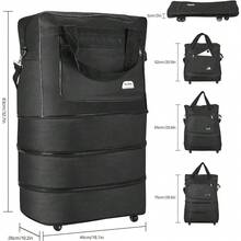 CYPNMaletas de Viaje Plegable Expandible MTQ Maleta Plegable de Viaje con Ruedas Maletas Expandible 5/10/15/20/25 kg Maleta de Viaje Grandes de 30 Pulgadas. NegroFashion - como en la foto - Ver 3