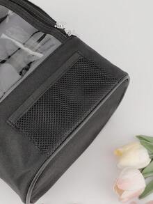 1pc Large Black Shoulder Strap Makeup Brush Storage Bag, Makeup Brush Holder, Vertical Makeup Brush Rack, Professional Travel Makeup Bag With Shoulder Strap And Adjustable Compartments - Multicolor - View 9