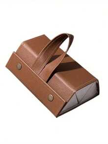 3 Slots Travel Glasses, Foldable Hanging Glasses Rack Organizer, PU Leather Eyewear Holder Holder Organizer Eyeglass Protective Glasses Bag Travel Outdoor Gifts Travel Accessories Glasses Bag School Supplies Travel Essentials Accessories Back To School Dorm Essentials Makeup Bag Make Up Bag Holiday Essentials Cosmetic Bag Makeup Bags Makeup Pouch Makeup Organizer Holiday Winter 2024 Make Up Organizer Makeup Storage - màu nâu - Xem 2