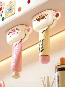 1pc Kawaii Wall Mounted Magnetic Toothpaste Squeezer Anime Cartoon Toothpaste Dispenser Waterproof Tube Squeezer Accessories,Manual Toothpaste Dispenser And Skincare Applicator, Suitable For Facial Cleansers, Hair Dyes, And Pigment Samples - Hygienic Tube Opener, Compatible With Multiple Products (No Tools Required)