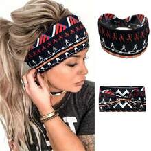 女士波西米亚风发带，瑜伽运动头巾，适合春、夏、秋、冬四季穿着。