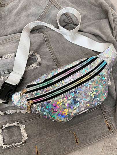 Riñonera reflectante de moda para mujer, diseño con cremallera colorida, bolso de cintura reflectante para correr, bolso cruzado de pecho para mujer, bolso reflectante para playa al aire libre, con correa de hombro ajustable, adecuado para uso diario, actividades al aire libre, viajes, senderismo, trotar, ciclismo, diseño portátil, regalo perfecto para la vuelta al cole, el Día de la Madre, el verano, el Año Nuevo, el Ramadán, el Eid al-Fitr, el Día de San Valentín, la Navidad o el Día de Acción de Gracias.