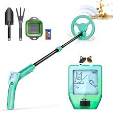Metal Detector, Lightweight & Adjustable Height Metal Detector With Waterproof Coil, Shovel And Rake, Sound Indication & LCD Display Gold Detector For Detecting Coins, Gold - Mint Green - View 2