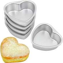 10/5/1 Set – 4-Inch Heart-Shaped Cake Mold, 4-Inch Solid Base Mold. Perfect For Baking Wedding Cakes, Birthday Celebrations, And Festive Events. Made Of Non-Stick Aluminum Construction. - Multicolor - View 9