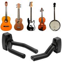 Suporte de Parede Ajustável para Pendurar Instrumentos Musicais Violão Guitarra Ukulele Regulável - Preto - Visão 2