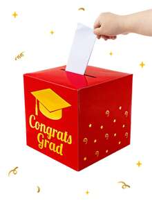 1 Bộ Hộp Thiệp Giấy Tiệc Tốt Nghiệp, Hộp Viết Lời Chúc Tốt Nghiệp In Hình Mũ Tốt Nghiệp Màu Đỏ & Vàng, Hộp Thu Thập Quyết Định Tốt Nghiệp, Đồ Dùng Tiệc Tốt Nghiệp, Trang Trí Tốt Nghiệp 2026, Phụ Kiện Trò Chơi Tiệc Tốt Nghiệp, Trang Trí Bàn Để Bàn Chúc Mừng Tốt Nghiệp, Quà Lưu Niệm Tốt Nghiệp, Quà Tặng Tiệc. - Mùa tốt nghiệp màu đỏ - Xem 6