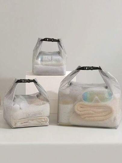 1 st våtpåse för baddräkt och handdukar, vattentät klädpåse med handtag, dragkedja, oxfordtyg, våt- och torrpåse, våtklädpåse, för resor, gym, strandväska, plånbok för utomhussport, sommarsemester, semester, simbassäng, sportväska för sport, fitness, träning, stor kapacitet, reseväska för semester, för kvinnor, för män, resor, viktig hållbar badväska, vattentät väska, strandväska för simning, för stranden