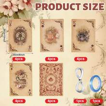 Soulchen 20 Pcs Retro Wonderland Tea Party Decoration 30 X 20 Cm Retro Poker Cards Hanging Banner Wonderland Garland Background For Birthday Baby Shower Casino Poker Party Supplies - MàuC - Xem 2