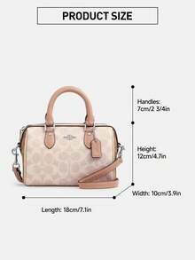 Coach Women's Crossbody Bag Rowan Satchel Bag In Blocked Signature Canvas Bags For Women All Over Print Multiple Usage Handbag,Crossbody Bag For Ladies,Perfect Gift For Her,Birthday,Valentine's Day,Suitable For Travel Shopping Business - Sand Taupe - 查看 7
