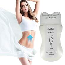 2 In 1 Belly Massager & Lifting Cream, MELAO CURVES Lifting Belly Cream 100g With Massage Device, For Tummy Tightening, Skin Firming, Postpartum Care, With Massage Heads, ON/OFF Mode, Portable Design - 白色 - 查看 4