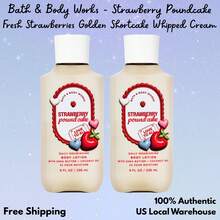 Bath & Body Works Bath And Body Works BBW Full Size Body LOTION VALUE SET Duo Set 8oz - 2 Pack - Bánh bông lan dâu tây - Xem 2