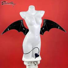 Halloween Costume Wings - Bat & Devil Style Accessory - Bat Black - View 4