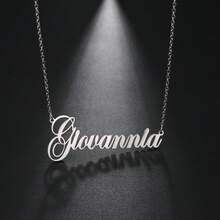 Customized Name Necklace, Personalized Handwritten Letter Pendant, Stainless Steel Material, Men's Chain Necklace, Valentine's Day Gift, Mother's Day Gift, Easter Gift - Multicolor 2 - View 5
