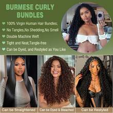 Honey Blonde Highlight Human Hair Bundles Ombre Brown Burmese Curly Bundles Human Hair 18 20 22 Inches Bundles 4/27 Water Wave Sew In Hair Extensions Quick Weave With Spiral End 3c4a Luxe Gifts For New Year Festival Hair Colorful Hair Extensions - S4/27 - Xem 7