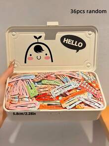 36件套彩色印花发饰套装，打造可爱发型的必备单品 - 适合女孩和女士，可用于刘海、辫子、马尾辫等。鲜艳的色彩和可爱的设计，发夹，让每一天的发型都充满乐趣，包括发夹、发爪、发卡、发夹、发卡、头饰等。 - 彩色 - 查看 14