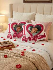 1pc Customized Photo Throw Pillow, Personalized Cushion, Can Customize Funny Pattern Pillow, Double-Sided 3D Pillow, Suitable For Dad/Mom/Family/Her/Him/Girlfriend/Boyfriend Gift, Couple Birthday Gift, Home Decor, Customized Cushion, Christmas Gift - I Love - View 6