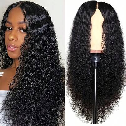 28 Inch Black Natural Wavy Cornrow Wigs With Bangs, High Temperature Fiber, Adjustable Cap For Beginners