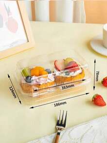 2pcs/Set Commercial Baking Fruit Tart Boxes, Sunflower Edge Tart Boxes, 10pcs - Transparent - View 6