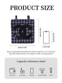 CHANEL Fashionable Tweed Soft Wool Sequin Decor Handbag, Knitted Design, Women's Handbag - Fashion Accessory, Perfect For Women's Casual Chic Outfits