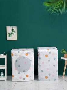 1-Piece Drum Washing Machine Cover, Waterproof And Sunproof Washing Machine Cover, Printed Fully Automatic Washing Machine Cover, Universal Dustproof Drum Cover, Laundry Room Accessory