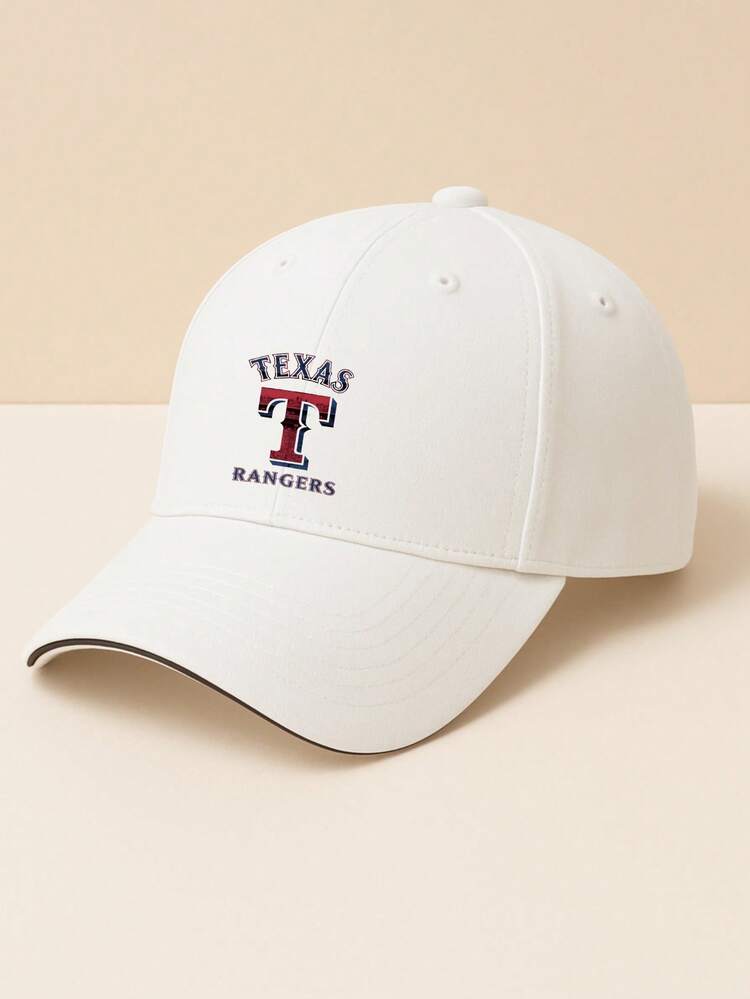 Classic Sandwich Baseball Cap For Men And Women Fashionable Sporty Design With Texas Rangers Embroidery Logo Casual Outdoor Wear Adjustable Fit For Everyday Activities And Athletic Use Perfect For Fans Of The Team Lightweight Breathable Fabric Ideal For Travel Hiking Camping And Daily Commute Stylish Look That Combines Comfort And Functionality Suitable For All Seasons - 白色 - 查看 2