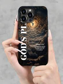Creative Religious Bible Element Design Pattern Hot Selling High-End Protective Phone Case, FOR16Max /11/12/13/14/15/16/17Plus Pro Max Holiday Gift/Birthday Gift/Valentine's Day Gift, Suitable For Girlfriends, Boyfriends, Women, Men, Husbands, Wives, Friends Or Oneself - 黑色 - 查看 6