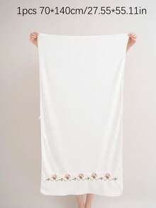 3/2/1件珊瑚绒刺绣玫瑰毛巾套装，浴室毛巾/浴巾，田园浪漫风格花卉图案，吸水性强，柔软蕾丝洗脸巾或浴巾，温馨家居浴室装饰，送给爱人的礼物，适用于浴室、酒店、健身房、旅行、礼品、沙龙、运动、户外、海滩、学校、返校季、旅行配件、家居必备、毛巾、护肤 - 白色 - 查看 11
