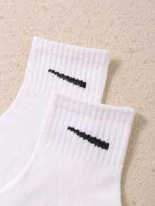 20双儿童中筒袜，儿童运动袜，新学期跑步袜，条纹，钩编设计，适合日常穿着，适合1-16岁男孩女孩，透气柔软舒适 - 彩色 - 查看 3