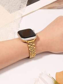 Slim Metal Band Compatible With Apple Watch Band 42mm 41mm 40mm 38mm 44mm 45mm 46mm 49mm ,Stainless Steel Compatible With IWatch Series Ultra SE 11/10/9/8/7/6/5/4/3/2/1/SE Bands For Women - Gold - View 4