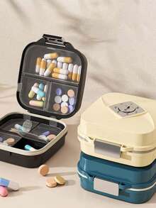 Portable Creative Travel Pill Case, Carry-On 1-Day 3-Meal 7-Day Medication Box, Moisture-Proof Double-Layer 7-Compartment Pill Organizer - Multicolor - View 10
