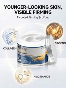 كريم وجه مضاد للشيخوخة والتجاعيد للرجال 5 في 1، 50 جرام، مُنكّه بالكولاجين والريتينول وحمض الهيالورونيك والكافيين والجينسنج، ترطيب عميق ومرطب، يشد ويرفع الملامح، يقلل الخطوط الدقيقة والتجاعيد، يوازن الزيوت، مناسب لجميع أنواع البشرة، استخدام صباحي ومسائي، هدية رائعة لعيد الأب أو الصديق - الجنسنج - مشاهدة 8