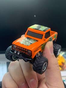 1/64 Scale Mini Remote Control Monster Truck Trailer, 2.4GHz & APP Control, Rechargeable Alloy Shell Mini RC Car With Lights, Speed/Steering Adjustable (Orange) - Four-wheel Off-road Vehicle - View 11
