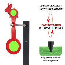 360° Rotating Bunny Target - Single-Side Insert For Dynamic Outdoor Shooting Practice, Includes 5 Replacement Papers