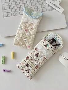 柔软绗缝眼镜盒，彩色眼镜袋带扣，便携时尚眼镜收纳袋，多功能眼镜整理包，男女通用时尚眼镜配件，旅行必备，度假必备 - 彩色 - 查看 7