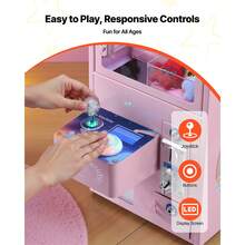 Claw Crane Machine, Medium-Sized Arcade Game Machine With Light & Sound, Adjustable Steel Claws, Precise Toy Candy Grabber Prize Dispenser Vending Toy, For Commercial Home Parties Cinema, Pink - Pink Claw Clip Style - View 4