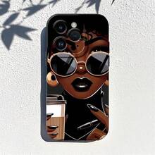 Beautiful Woman Pattern Phone Case , Soft Silicone, Fully Protected And Shockproof Cover For IPhone 17 16 15 Pro Max 14 13 12 11 X Plus Sitka Cool Air - màu đen - Xem 3